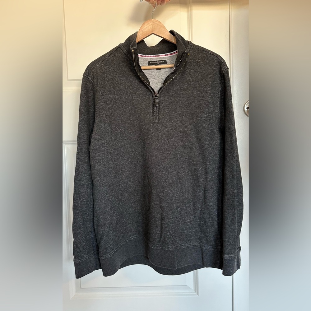 Banana Republic 100% cotton dark gray sweater